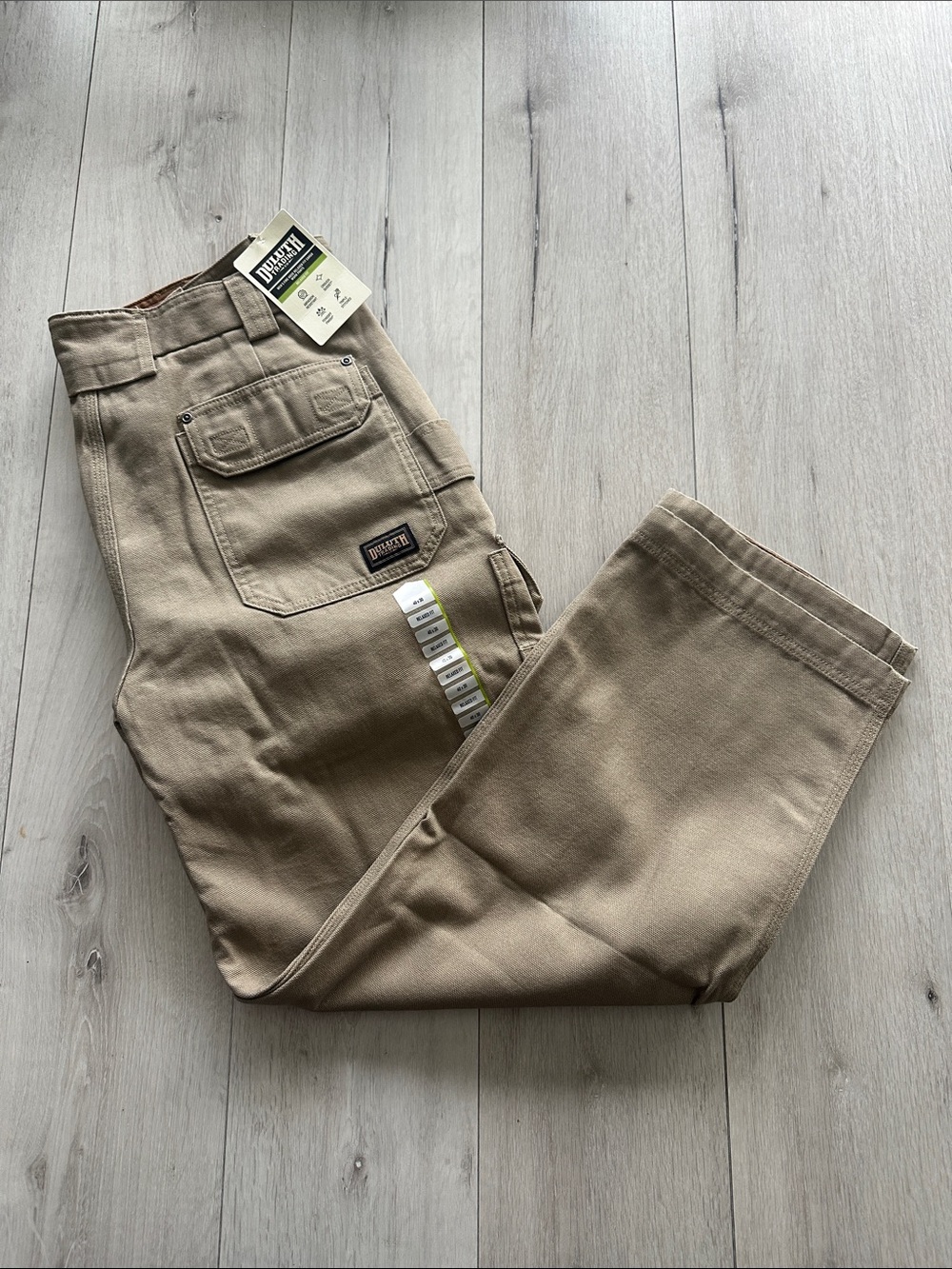 Duluth Trading Flex Fire Hose Relaxed Fit Cargo Pants Khaki 40x30 NWT IN PKG